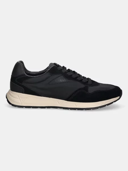 Sneakerși Guess din piele negru