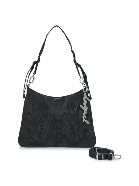 Kvetinová crossbody kabelka Desigual čierna