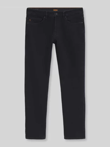 Jeansy o kroju slim fit z naszywką z logo DELAWARE Boss Orange granatowe