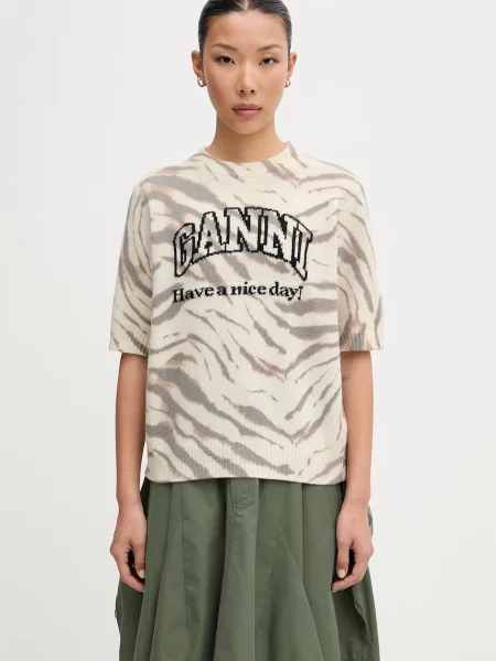 GANNI tricou cu lână pentru femei