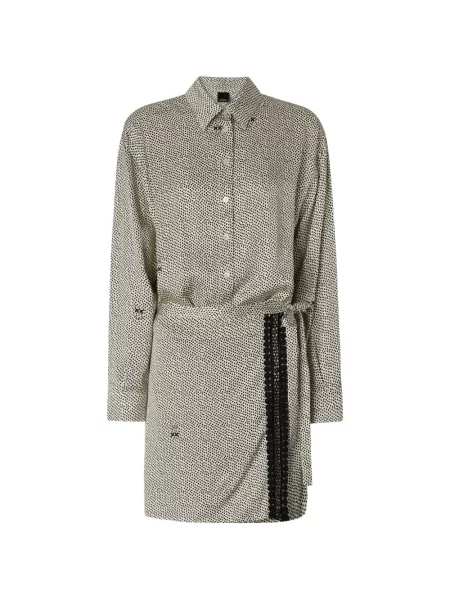 Rochie tip cămașă Pinko cu buline din dantelă