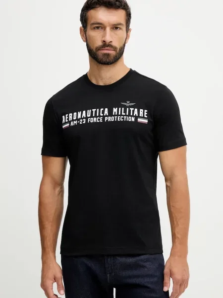 Тениска Aeronautica Militare с принт черно
