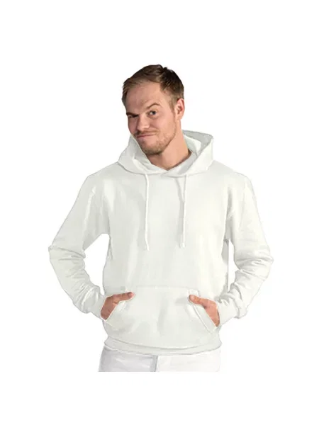 Gładka Bluza Sportowa Przez Głowę Kaptur biała