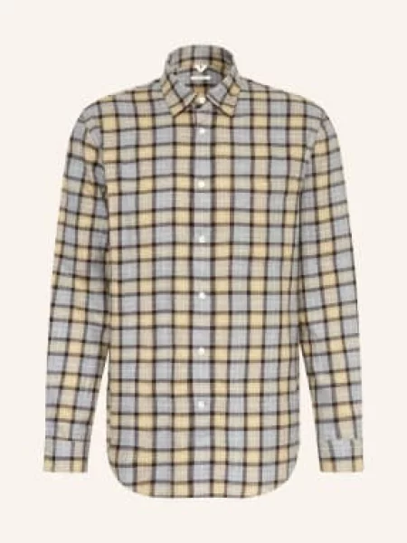 Arket Flanelová Košile Bennet Relaxed Fit / velbloudí / tmavě hnědá šedá