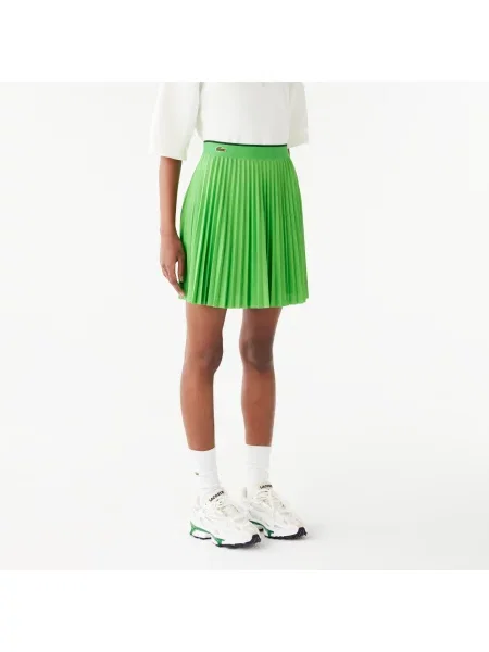 Lacoste Spódnica Z Plisowaną Elastyczną Talią zielona
