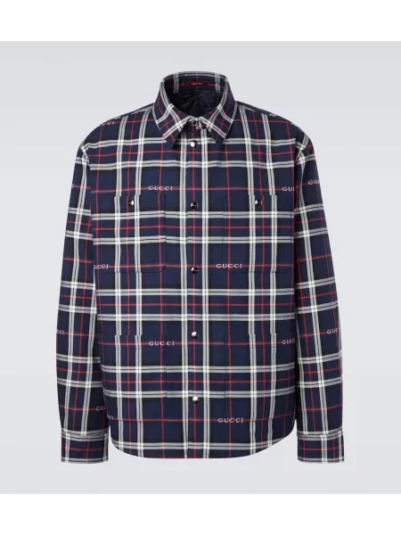 Карирана риза Gucci синьо