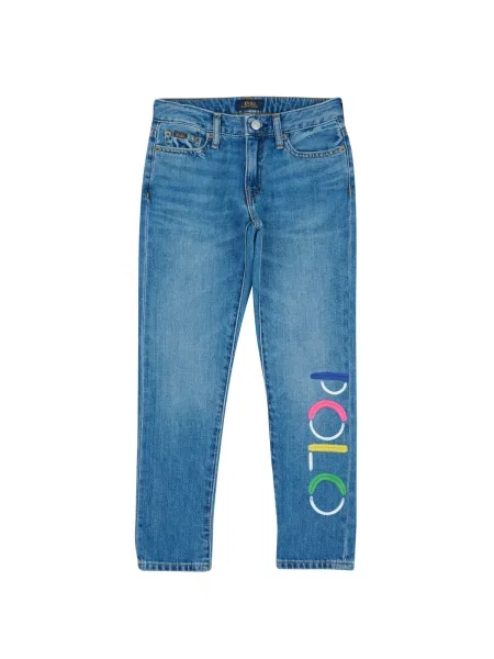 Blugi boyfriend copii Polo Ralph Lauren albastru