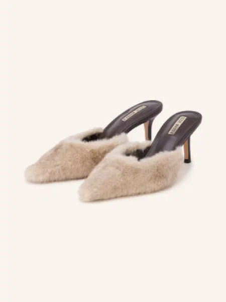 Steve Madden Mules Alexi-F S Umělou Kožešinou černošedá / světle hnědá