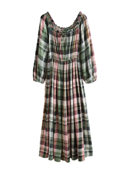 Next Rochie verde / oliv / roz alb