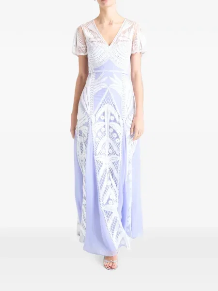 Rochie Temperley London cu broderie albastru