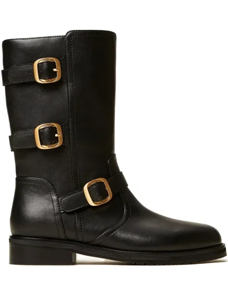 Botine Twinset cu cataramă biker negru