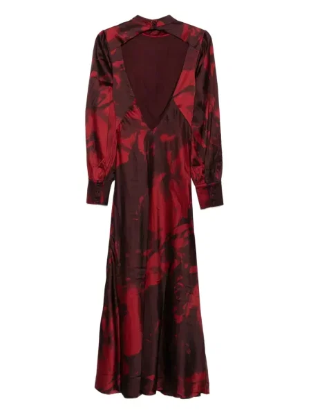 Rochie maxi Gestuz cu model floral cu imagine de costum roșu