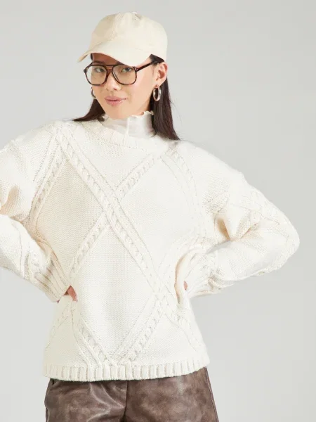 TOPSHOP Pulover MEGAN lână alb