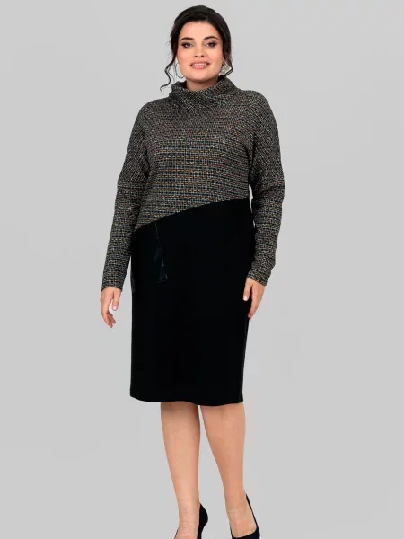 Сукня міді All Posa гірчичний віскоза/поліестер