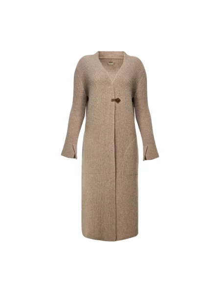 Długi kardigan Vsp wełniany szary