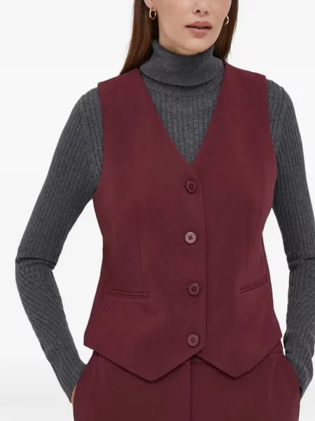 Vestă Dkny cu decolteu în V roșu