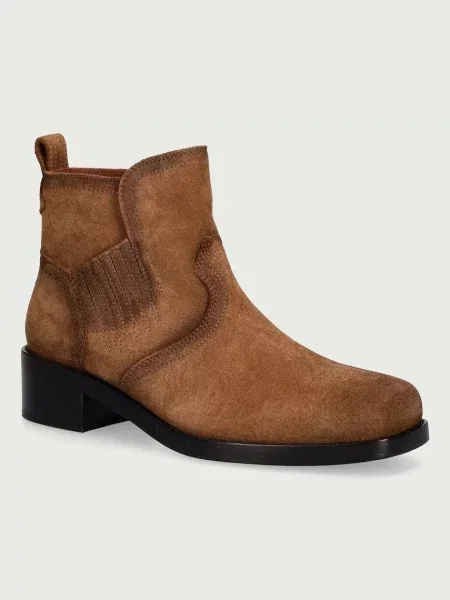 Zadig&Voltaire botine pentru femei din piele întoarsă Igata Suede maro