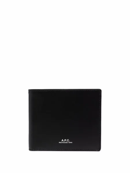 Portofel A.p.c. din piele cu imagine negru