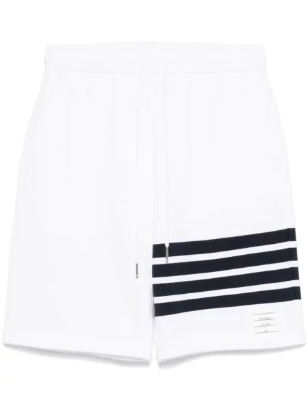 Pantaloni scurți Thom Browne cu dungi alb