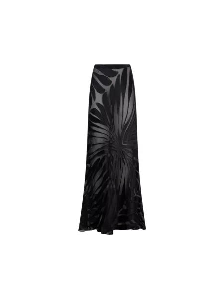 Lniana spódnica Roberto Cavalli z nadrukiem czarna