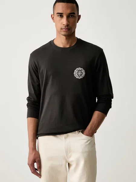 Tricou cu mânecă lungă Armani Exchange gri
