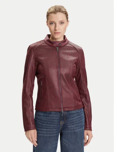 Desigual Jakna iz umetnega usnja Basic Bordo rdeča