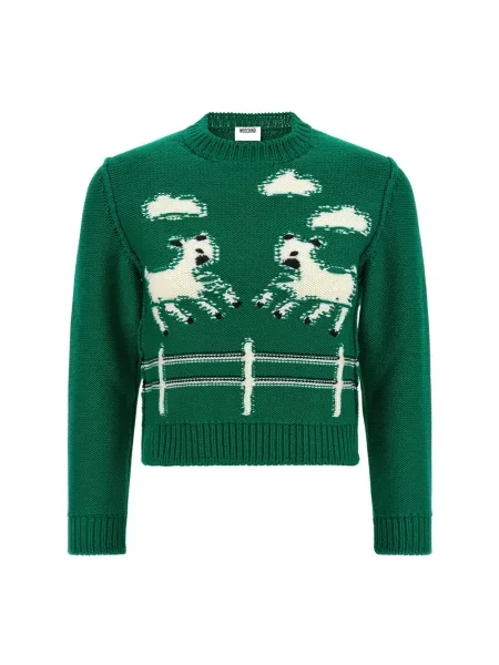 Sweter Moschino wełniany zielony