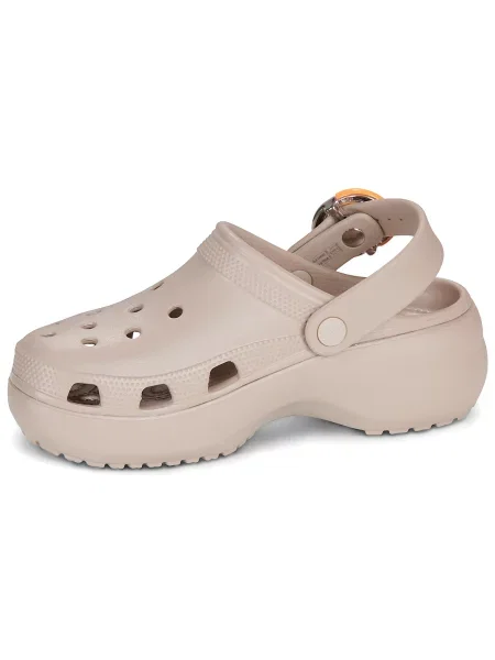 Klasične natikače Crocs s platformom sa kopčom bež