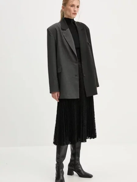 Fustă midi Theory până la genunchi negru