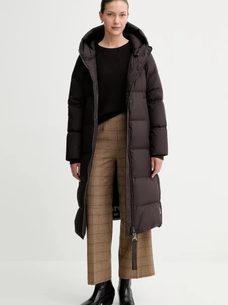 Marc O'Polo spodnie szerokie high waist brązowy