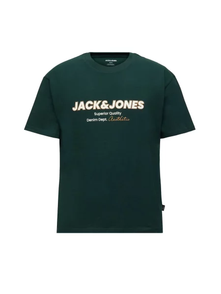 JACK & JONES Tricou JJABBO galben lămâie / verde pin alb