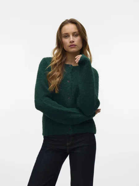 VERO MODA Geacă tricotată VMNOVAH pin verde