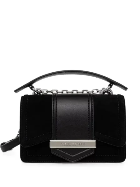 Geanta crossbody Karl Lagerfeld din piele de căprioară negru