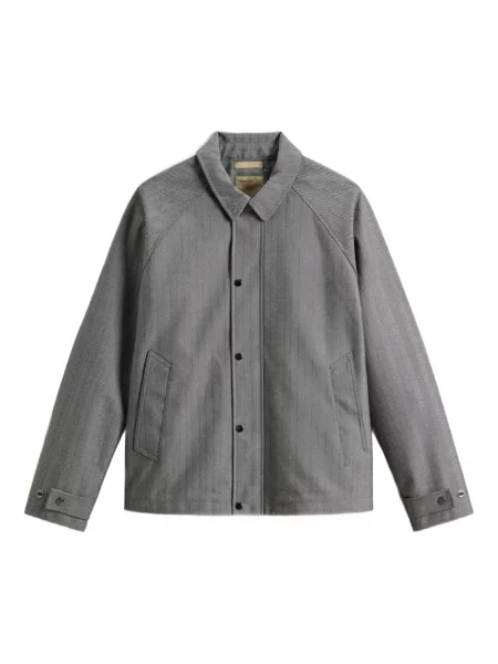 Geacă Woolrich cu model herringbone gri