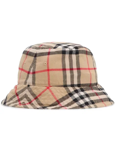 Czapka Burberry w kratę retro beżowa
