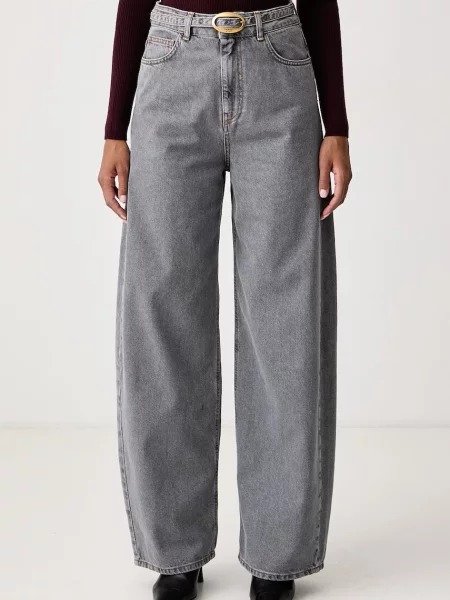 Twinset blugi wide leg pentru femei gri