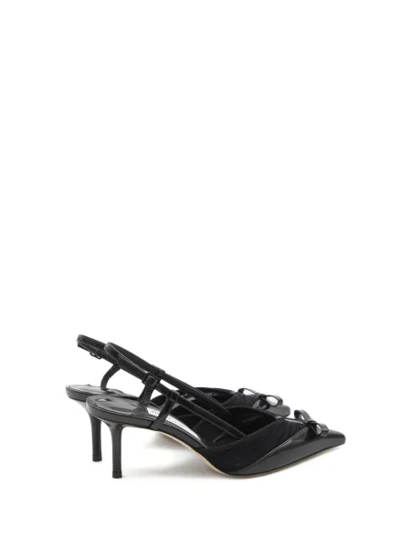 Pantofi cu toc Jimmy Choo cu funde din tul negru
