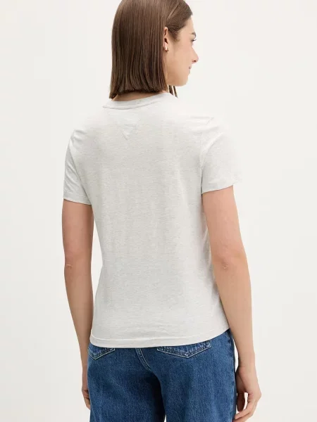 Tommy Jeans T-shirt z bawełną szara