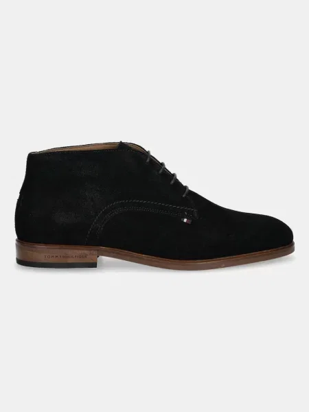 Gležnjarji iz semiša Tommy Hilfiger HILFIGER DRESS SUEDE BOOT črna