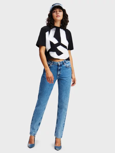 Прямі джинси Karl Lagerfeld Jeans бавовна/ліоцел блакитний