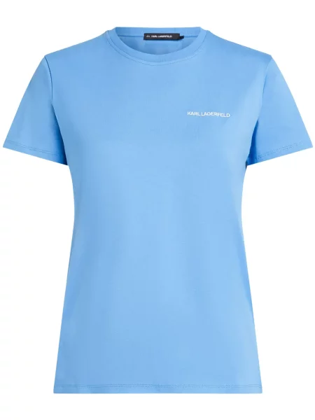 Tricou Karl Lagerfeld cu broderie albastru