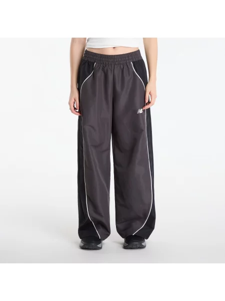 Pantaloni de trening New Balance Trackside Woven Pant Black Cement L negru