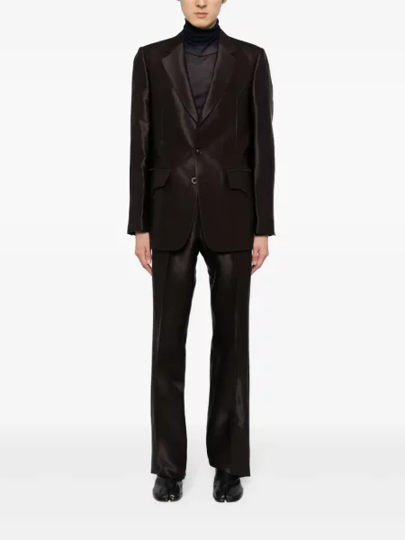 Vienakrūtis švarkas Maison Margiela ruda