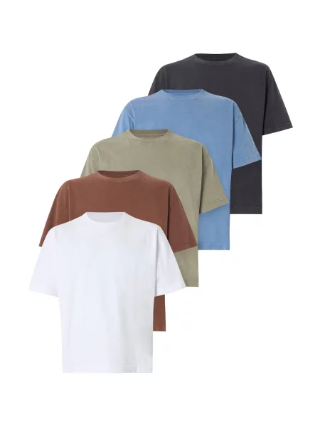 HOLLISTER Tricou albastru deschis / maro / oliv / negru alb