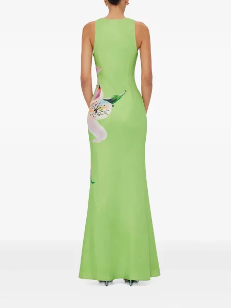 Rochie maxi Leo Lin cu imagine de costum verde