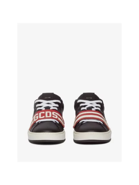 Sneakersy Gcds skórzane z logo czarne