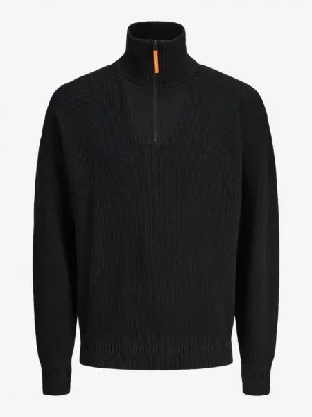 JACK & JONES Sveter tmavooranžová čierna