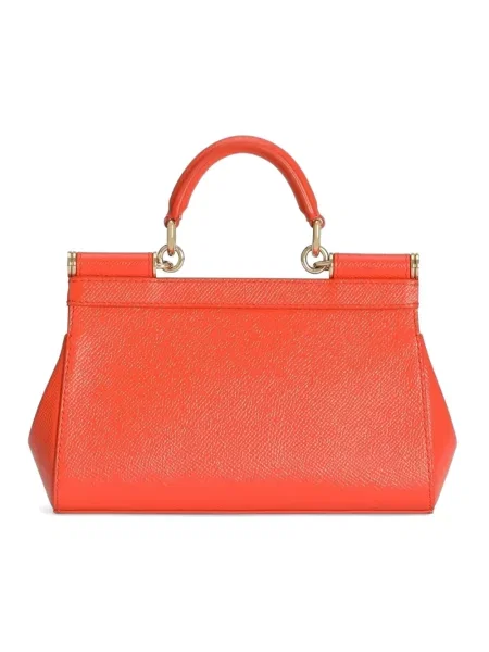 Torebka Dolce And Gabbana skórzana pomarańczowa