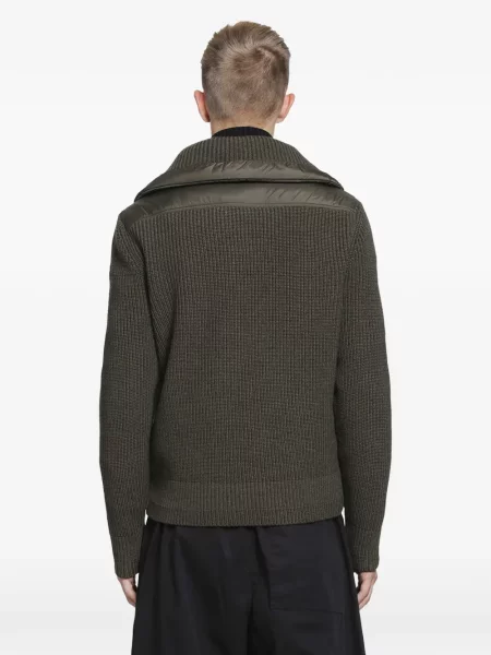 Matlasat geacă Moncler Grenoble tricotate verde