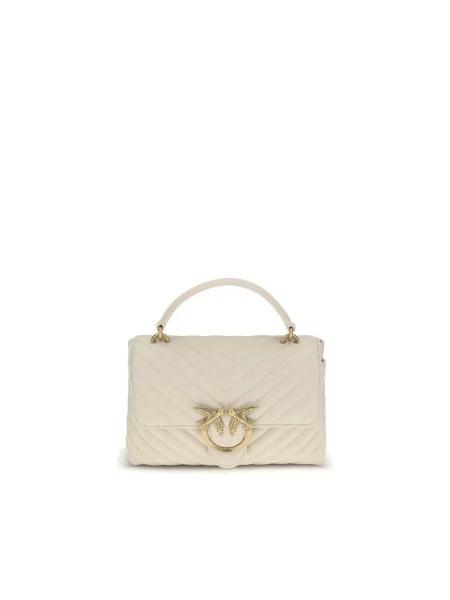 Mała mały torebka skórzana Pinko beżowa